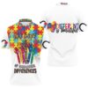 100 Days Of Embracing Differences Raise Hands Autism Support Polo Shirt