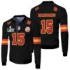 15 Partrick Mahomes Kannas City 1 Jersey Inspired Style Bomber Jacket