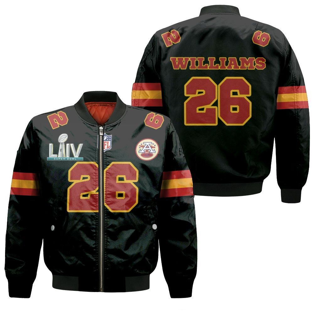 26 Damien Williams Kannas City 1 Jersey Inspired Style Bomber Jacket 26 Damien Williams Kannas City 1 Jersey Inspired Style Bomber Jacket