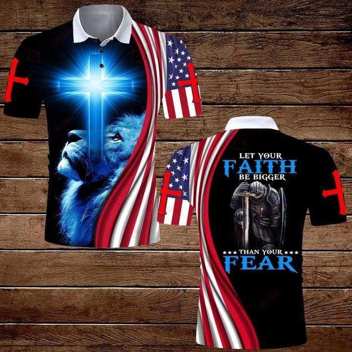 4Th July Lion Cross Warrior Let Your Faith Polo Shirt #Kv 4Th July Lion Cross Warrior Let Your Faith Polo Shirt #Kv