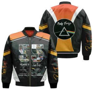 55 Years of Pink Floyd Thank You For The Memories 3D Designed Allover Gift For Pink Floyd Fans Bomber Jacket
