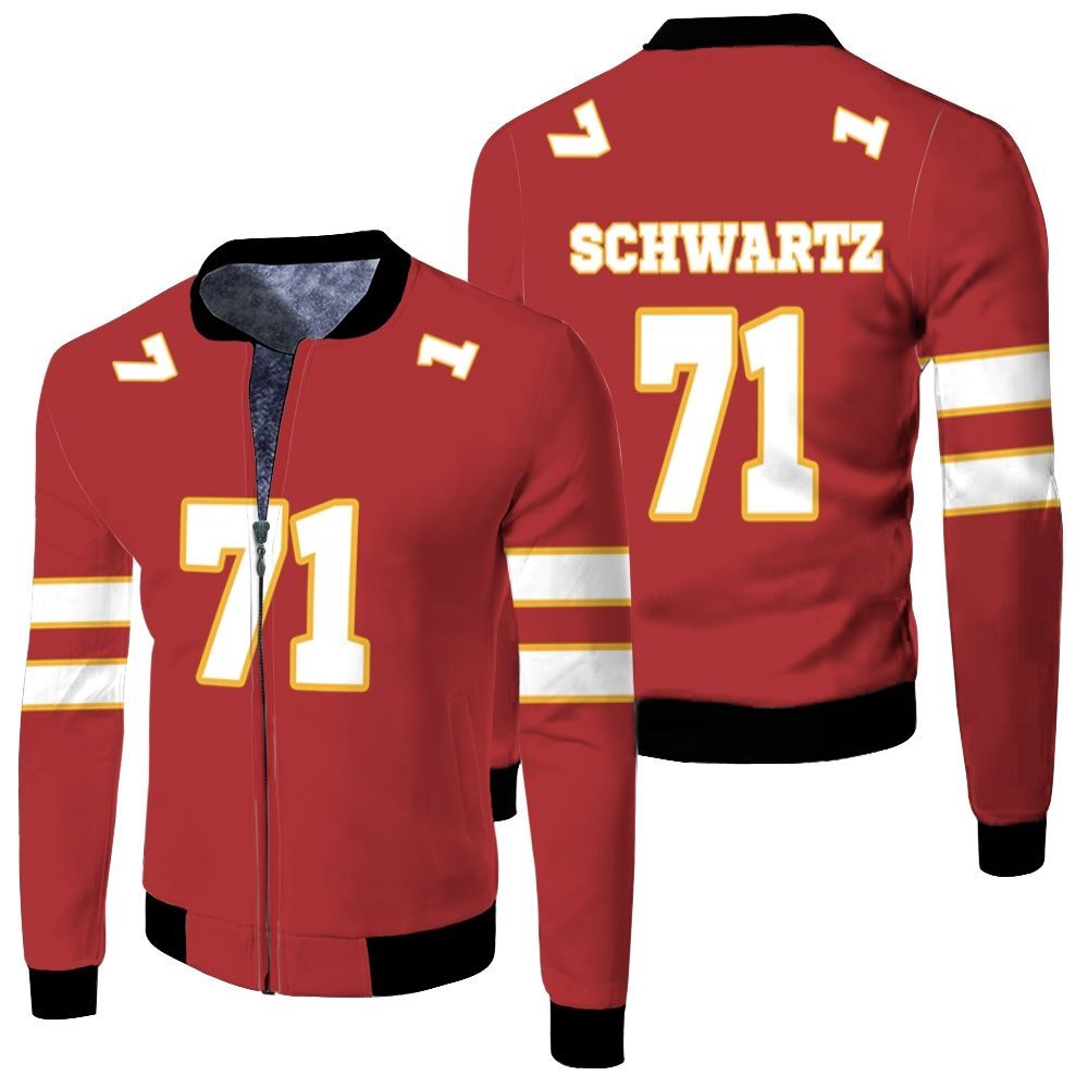 71 Mitchell Schwartz Kannas City Jersey Inspired Style Bomber Jacket 71 Mitchell Schwartz Kannas City Jersey Inspired Style Bomber Jacket