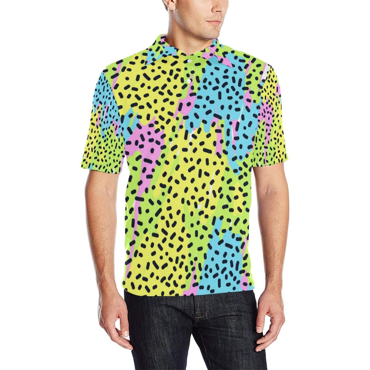 90S Pattern Print Design 2 Men Polo Shirt 90S Pattern Print Design 2 Men Polo Shirt