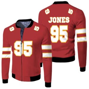 95 Chris Jones Kannas City Jersey Inspired Style Bomber Jacket