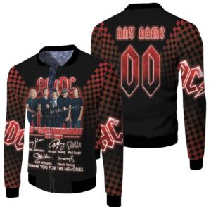 ACDC 48 Years Thank You For The Memories Rock Band Members Signed 3D Designed Allover Gift With Custom Name Number For ACDC Fans Bomber Jacket