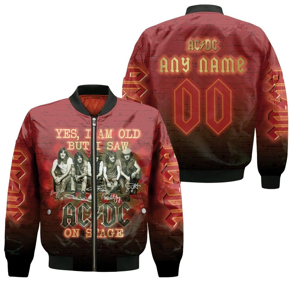 ACDC Yes I Am Old But I Saw ACDC On Stage Rock Band 3D Designed Allover Gift With Custom Name Number For ACDC Fans Bomber Jacket ACDC Yes I Am Old But I Saw ACDC On Stage Rock Band 3D Designed Allover Gift With Custom Name Number For ACDC Fans Bomber Jacket