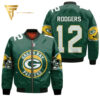Aaron Rodgers 12 Green Bay Packers Full Print Bomber Jacket