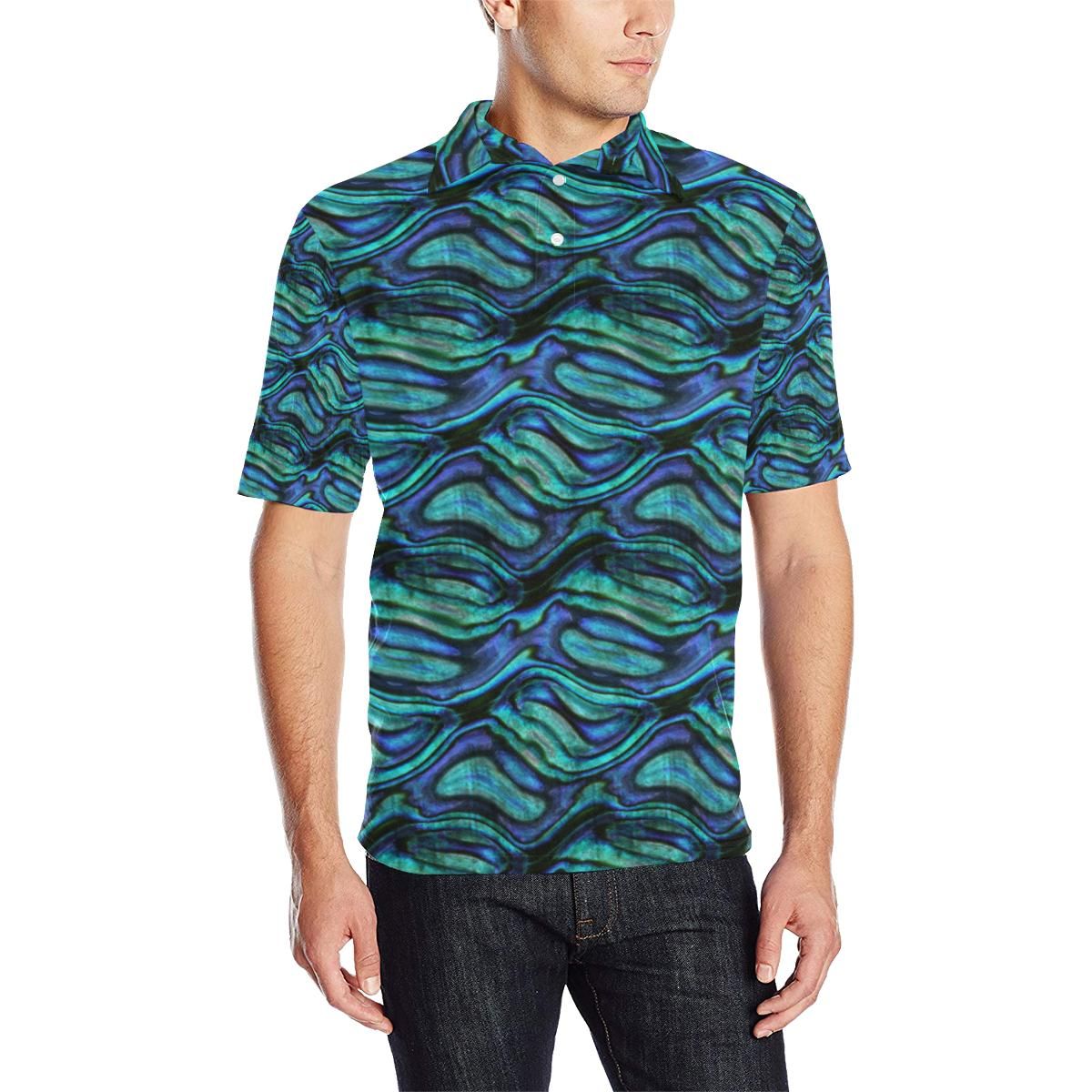 Abalone Pattern Print Design 02 Men Polo Shirt Abalone Pattern Print Design 02 Men Polo Shirt