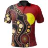 Aboriginal Flag Circle Dot Painting Art 3D Design Polo Shirts