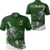 Abraham Ireland Polo Shirt - Celtic Shamrock & Sword - Irish Family Crest A7