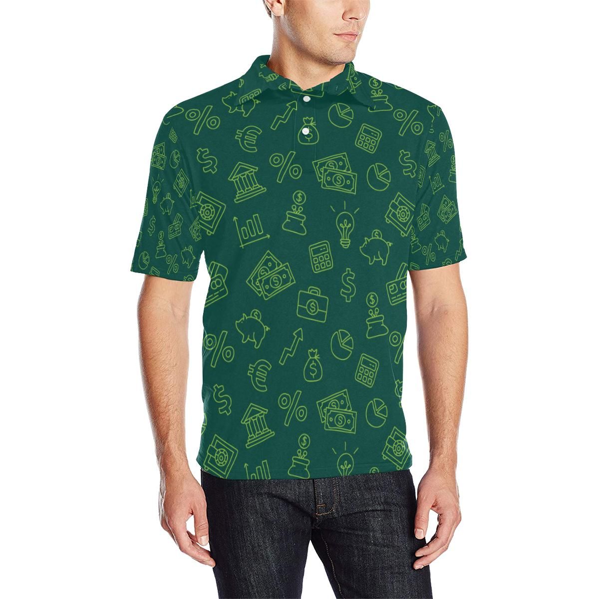 Accounting Financial Pattern Print Design 02 Men Polo Shirt Accounting Financial Pattern Print Design 02 Men Polo Shirt