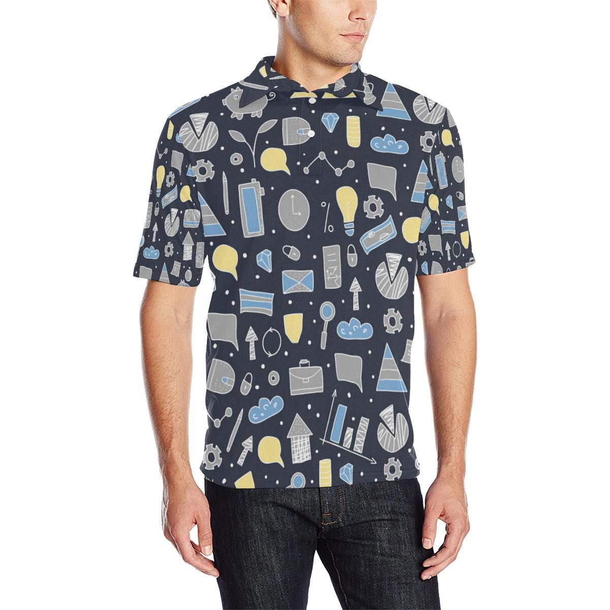 Accounting Financial Pattern Print Design 04 Men Polo Shirt Accounting Financial Pattern Print Design 04 Men Polo Shirt