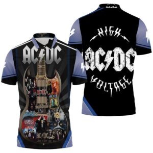 Acdc All Album Cover Guitar Polo Shirt