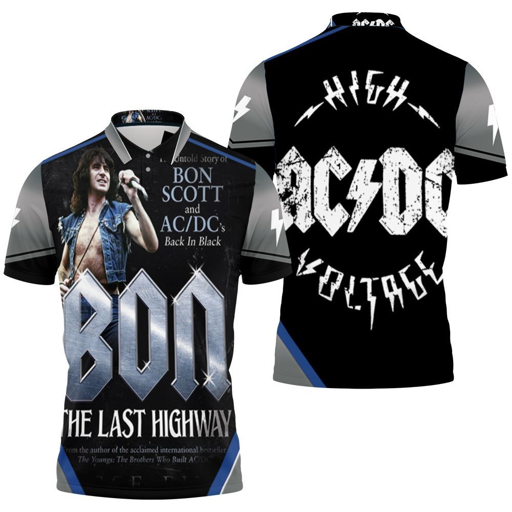 Acdc Bon Scott Bon The Last Highway Polo Shirt Acdc Bon Scott Bon The Last Highway Polo Shirt