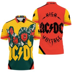 Acdc Demon Red Yellow Polo Shirt