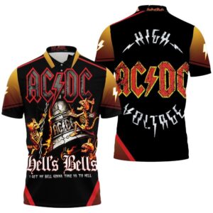 Acdc Hell Bell Devil Skull Polo Shirt