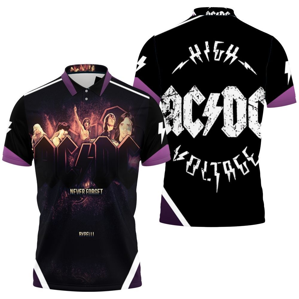 Acdc Never Forget Polo Shirt Acdc Never Forget Polo Shirt