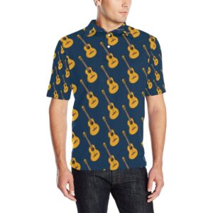 Acoustic Guitar Pattern Print Design 04 Men Polo Shirt