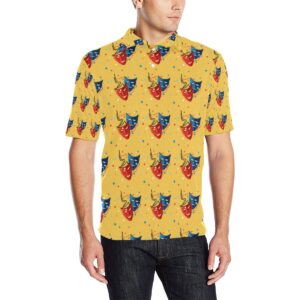 Acting Mask Pattern Print Design 02 Men Polo Shirt