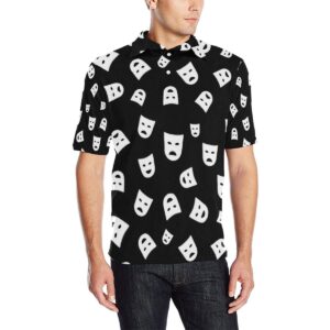 Acting Mask Pattern Print Design 03 Men Polo Shirt