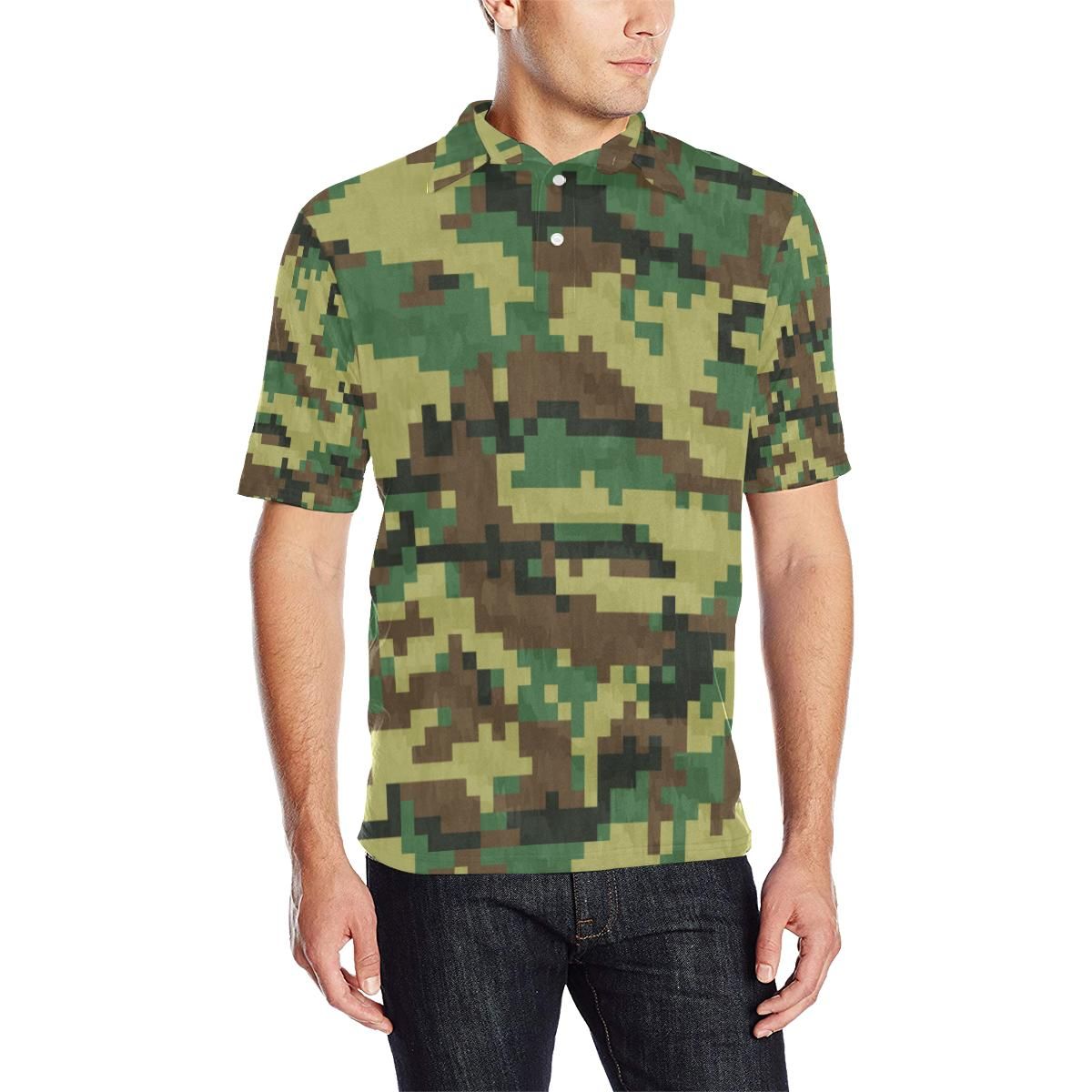 Acu Army Digital Pattern Print Design 02 Men Polo Shirt Acu Army Digital Pattern Print Design 02 Men Polo Shirt