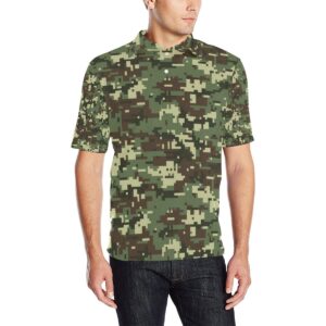 Acu Digital Army Camouflage Men Polo Shirt