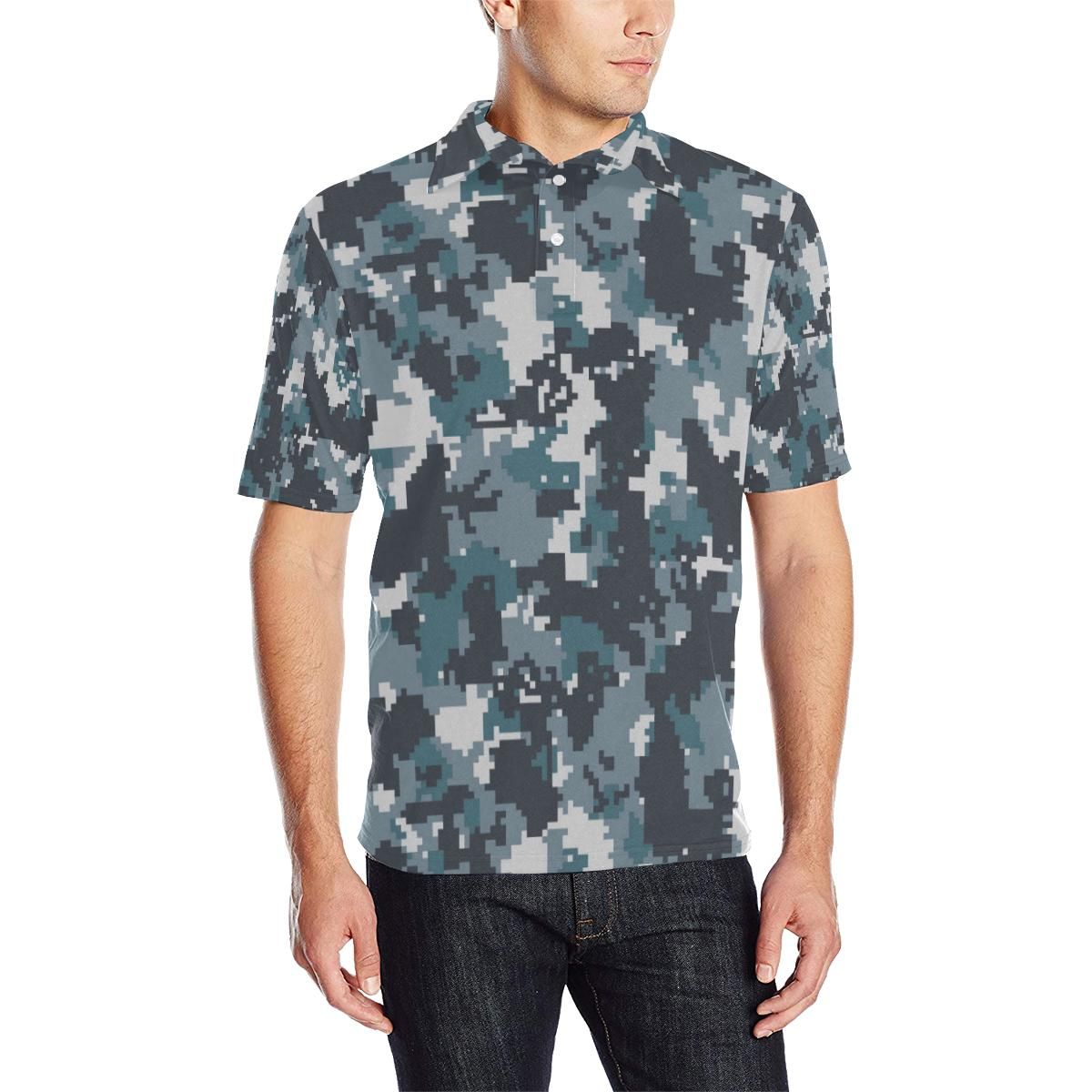 Acu Digital Urban Camouflage Men Polo Shirt Acu Digital Urban Camouflage Men Polo Shirt