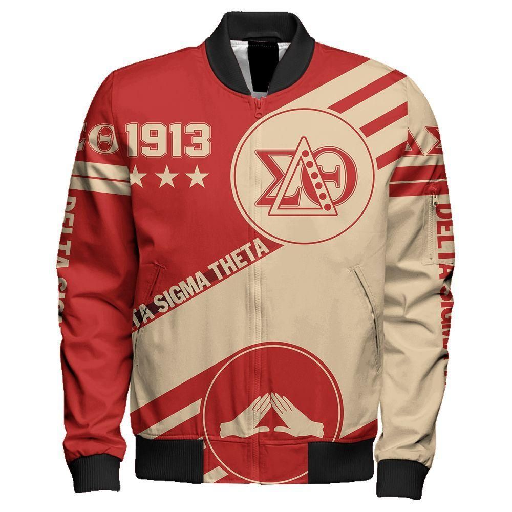 Africa Zone Jacket - Delta Sigma Theta Swift Balls Sleeve Zip Bomber Jacket J09 Bomber Jacket Africa Zone Jacket - Delta Sigma Theta Swift Balls Sleeve Zip Bomber Jacket J09 Bomber Jacket