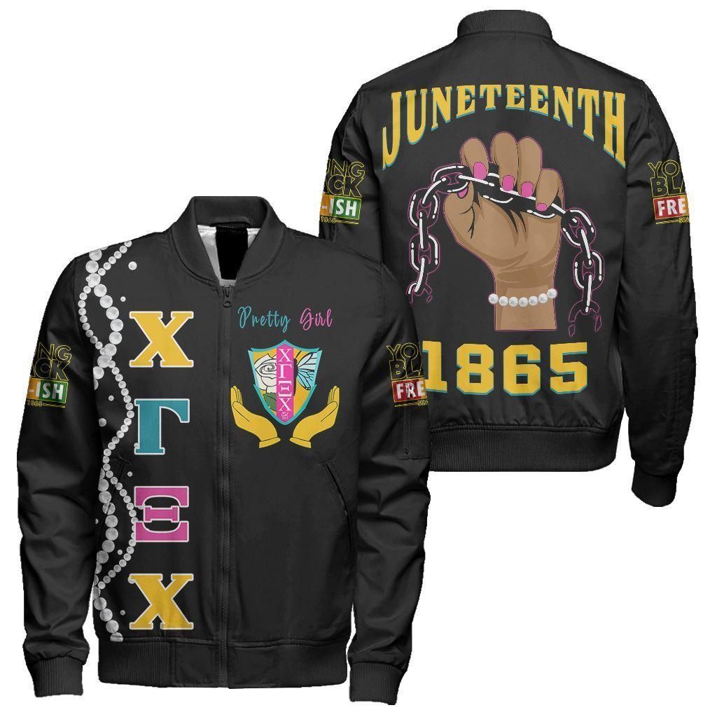 Africa Zone Jacket - Juneteenth Chi Gamma Xi Chi Pretty Girl Sleeve Zip Bomber Jacket J8 Bomber Jacket Africa Zone Jacket - Juneteenth Chi Gamma Xi Chi Pretty Girl Sleeve Zip Bomber Jacket J8 Bomber Jacket