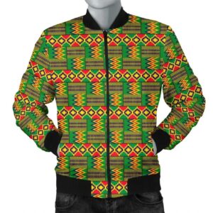 Africa Zone Jacket - Kente Cloth - Reggae Golden Bomber Jacket Jr Bomber Jacket