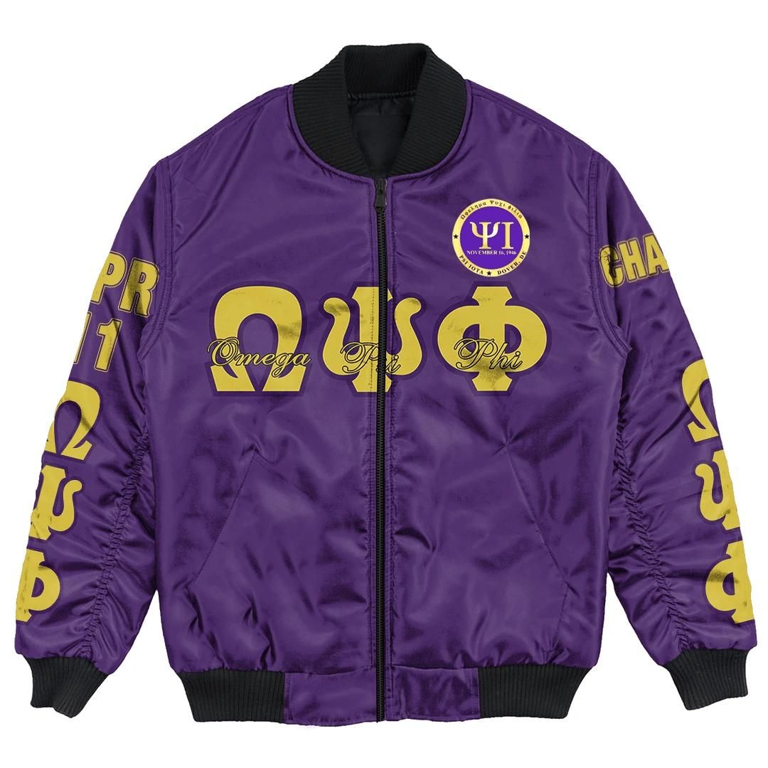 Africa Zone Jacket - Omega Psi Phi - Psi Iota Chapter Bomber Jacket A7 Bomber Jacket Africa Zone Jacket - Omega Psi Phi - Psi Iota Chapter Bomber Jacket A7 Bomber Jacket