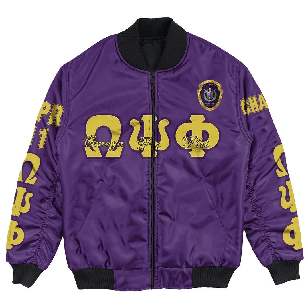 Africa Zone Jacket - Omega Psi Phi - Upsilon Phi Chapter Bomber Jacket A7 Bomber Jacket Africa Zone Jacket - Omega Psi Phi - Upsilon Phi Chapter Bomber Jacket A7 Bomber Jacket