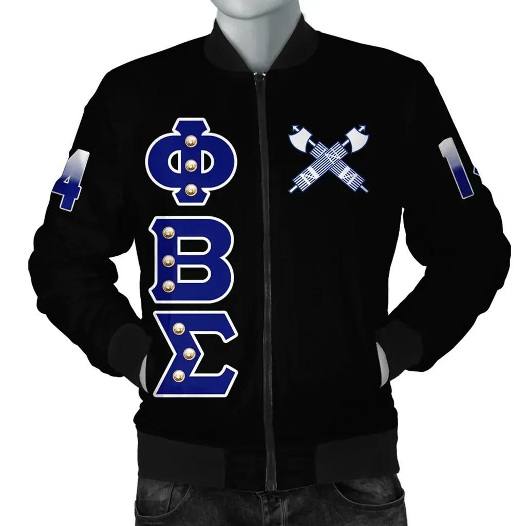 Africa Zone Jacket - Phi Beta Sigma Crystal Black Bomber J09 Bomber Jacket Africa Zone Jacket - Phi Beta Sigma Crystal Black Bomber J09 Bomber Jacket
