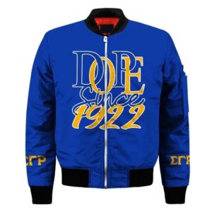 Africa Zone Jacket - Sigma Gamma Rho Dope 1922 Sleeve Zip Bomber Jacket J5 Bomber Jacket