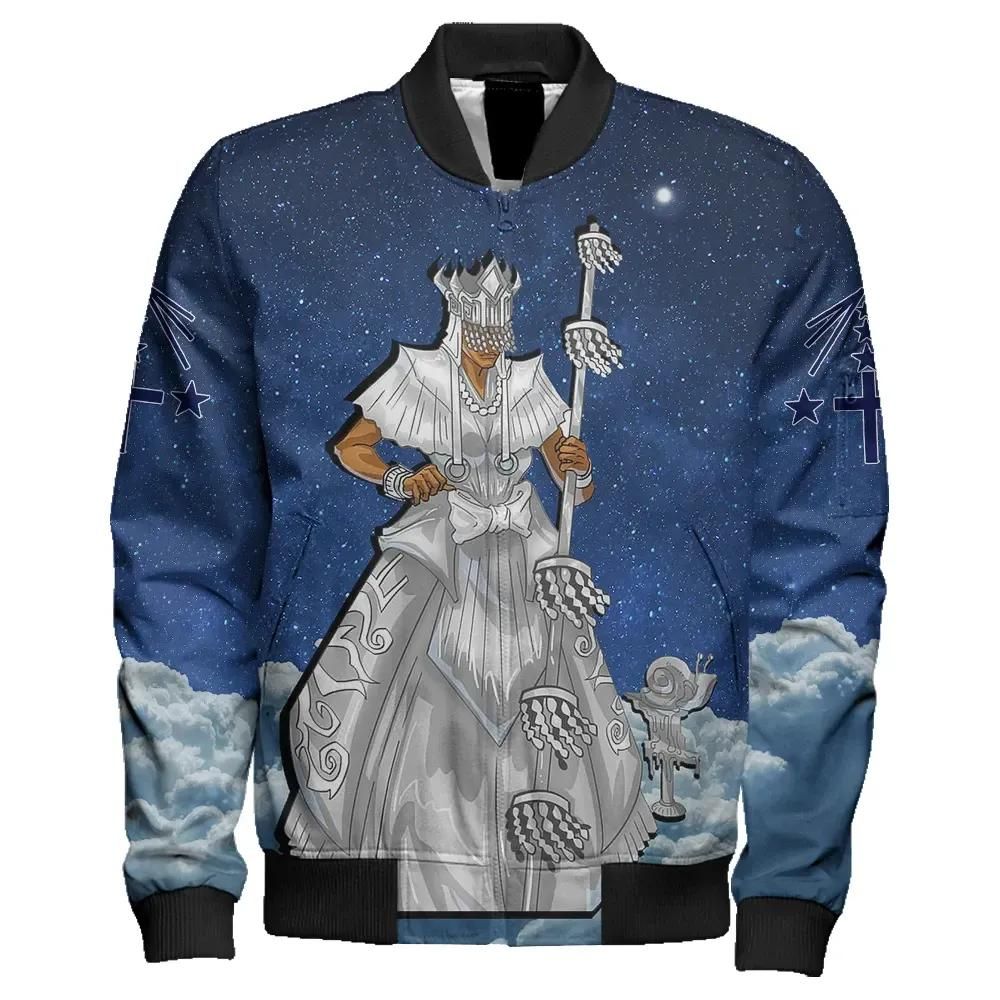 Africa Zone Jacket - Yoruba Orisha Obatala Sleeve Zip Bomber Jacket J09 Bomber Jacket Africa Zone Jacket - Yoruba Orisha Obatala Sleeve Zip Bomber Jacket J09 Bomber Jacket