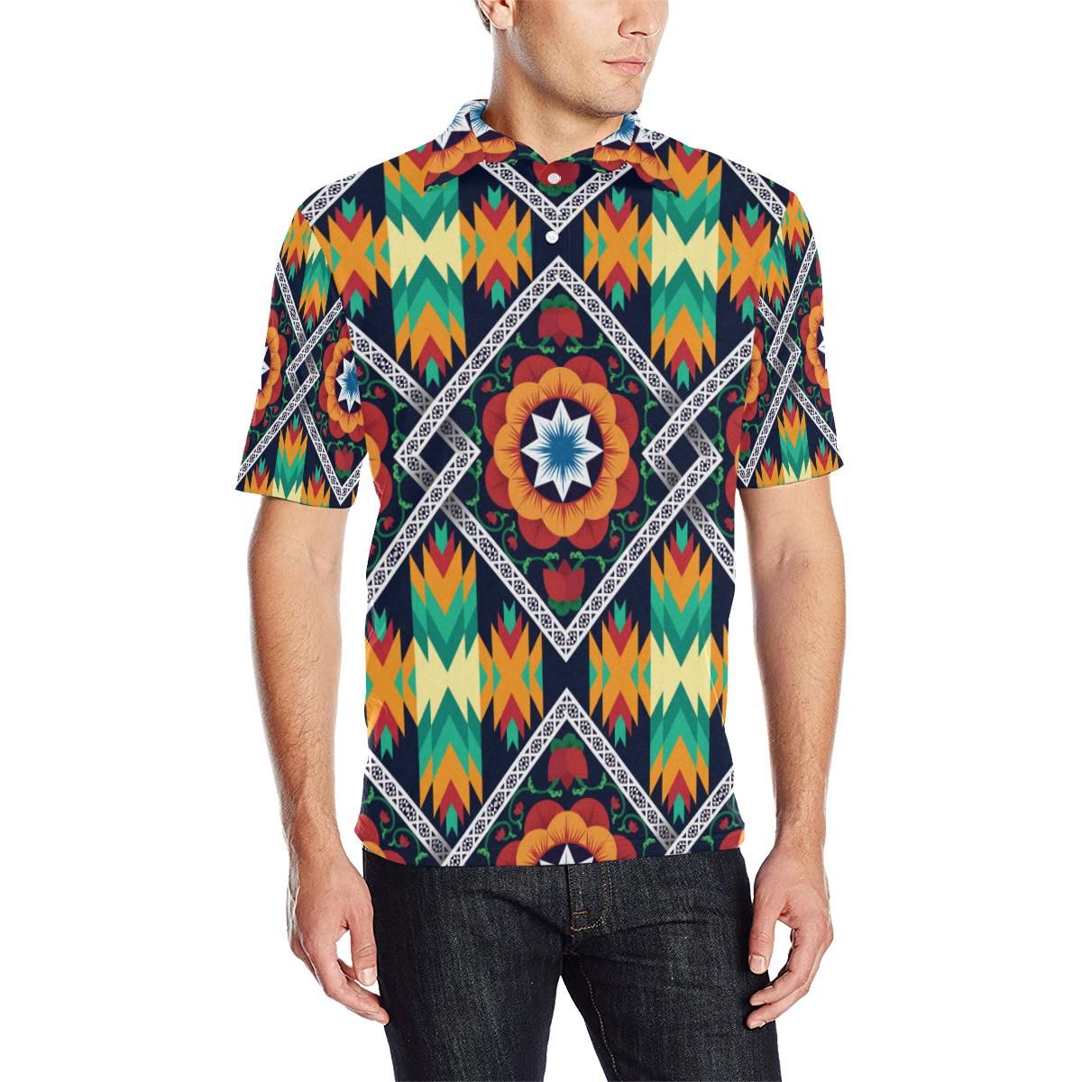African Kente Men Polo Shirt African Kente Men Polo Shirt