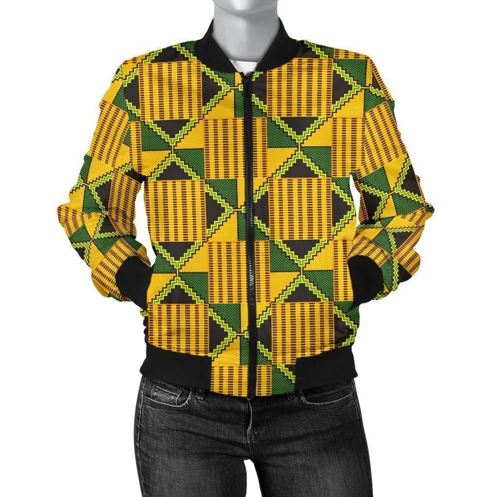 African-Kente-Print-Pattern-Women-Casual-Bomber-Jacket-1