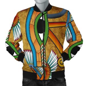 African Men's Bomber Jacket - Egyptian Hieroglyphics and Gods Self Knowledge - BN15 Bomber Jacket