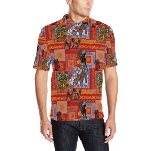 African Print Pattern Men Polo Shirt