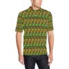 African Zip Zag Print Pattern Men Polo Shirt