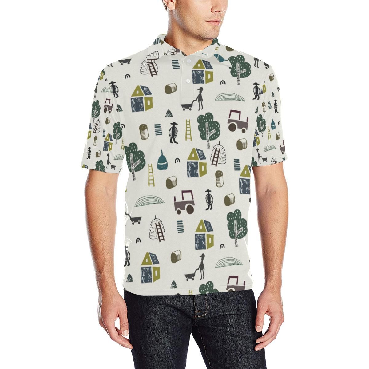 Agricultural Farm Print Design 01 Men Polo Shirt Agricultural Farm Print Design 01 Men Polo Shirt