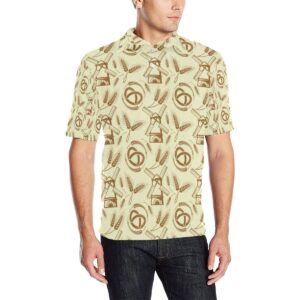 Agricultural Windmills Print Design 03 Men Polo Shirt