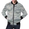 Air Force Military Camouflage White Snow Camo Pattern Print Mens Bomber Jacket