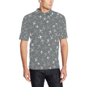Airplane Pattern Print Design 02 Men Polo Shirt