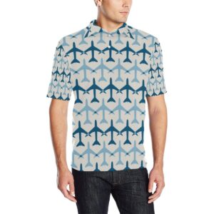 Airplane Pattern Print Design 04 Men Polo Shirt