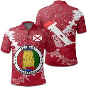 Alabama Christmas Coat Of Arms Polo Shirt X Style J78