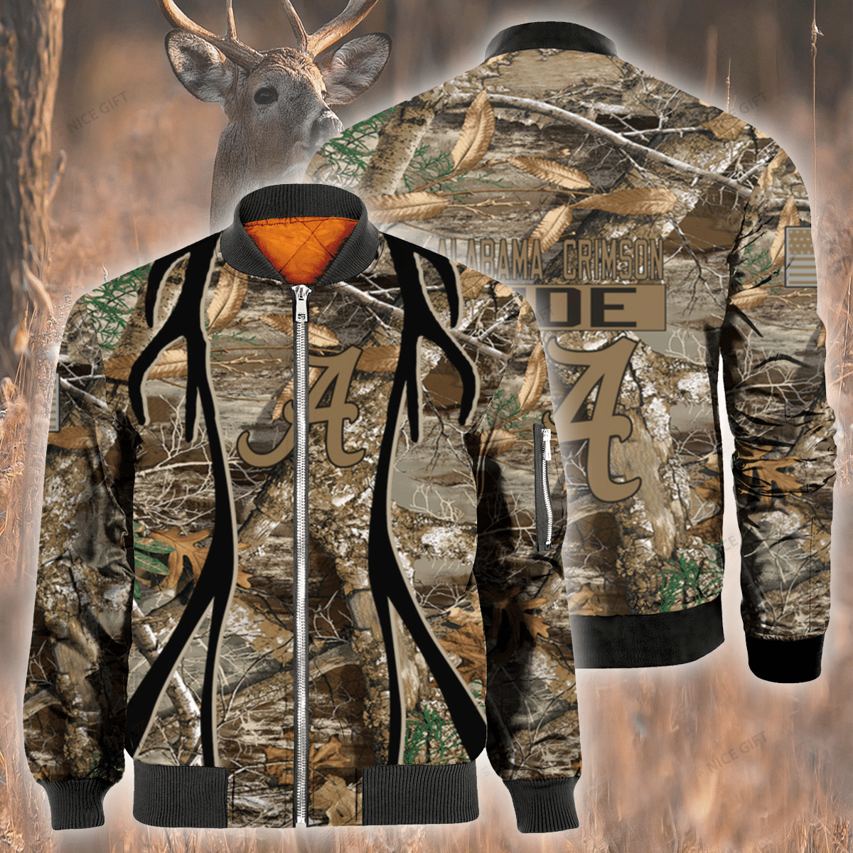 Alabama Crimson Tide Hunting Bomber Jacket Alabama Crimson Tide Hunting Bomber Jacket