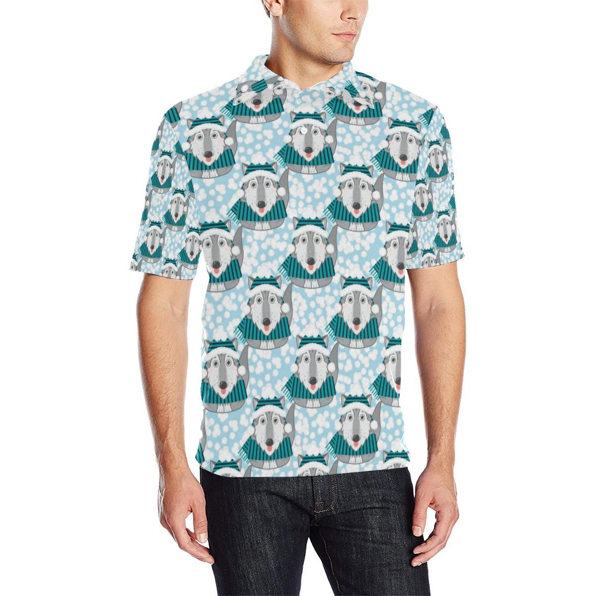 Alaskan Malamute Pattern Print Design 01 Men Polo Shirt Alaskan Malamute Pattern Print Design 01 Men Polo Shirt