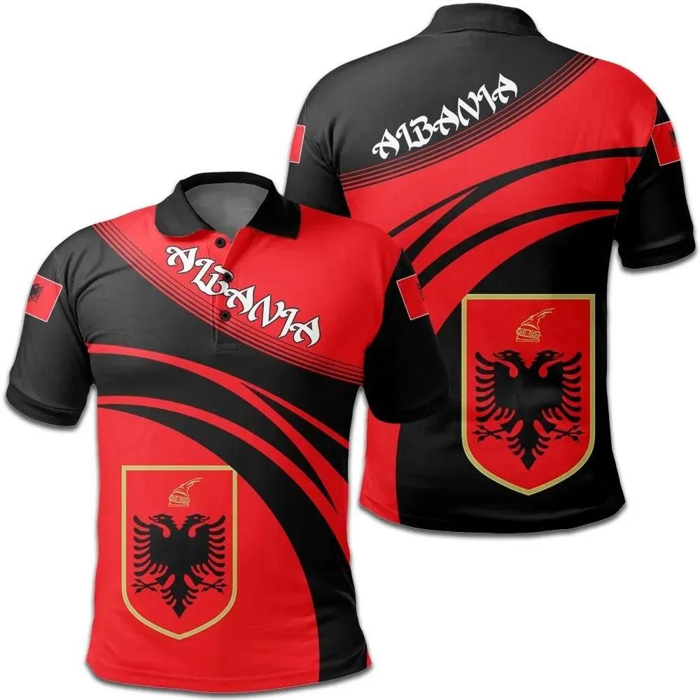Albania Coat Of Arms Polo Shirt Cricket Style J5W Albania Coat Of Arms Polo Shirt Cricket Style J5W