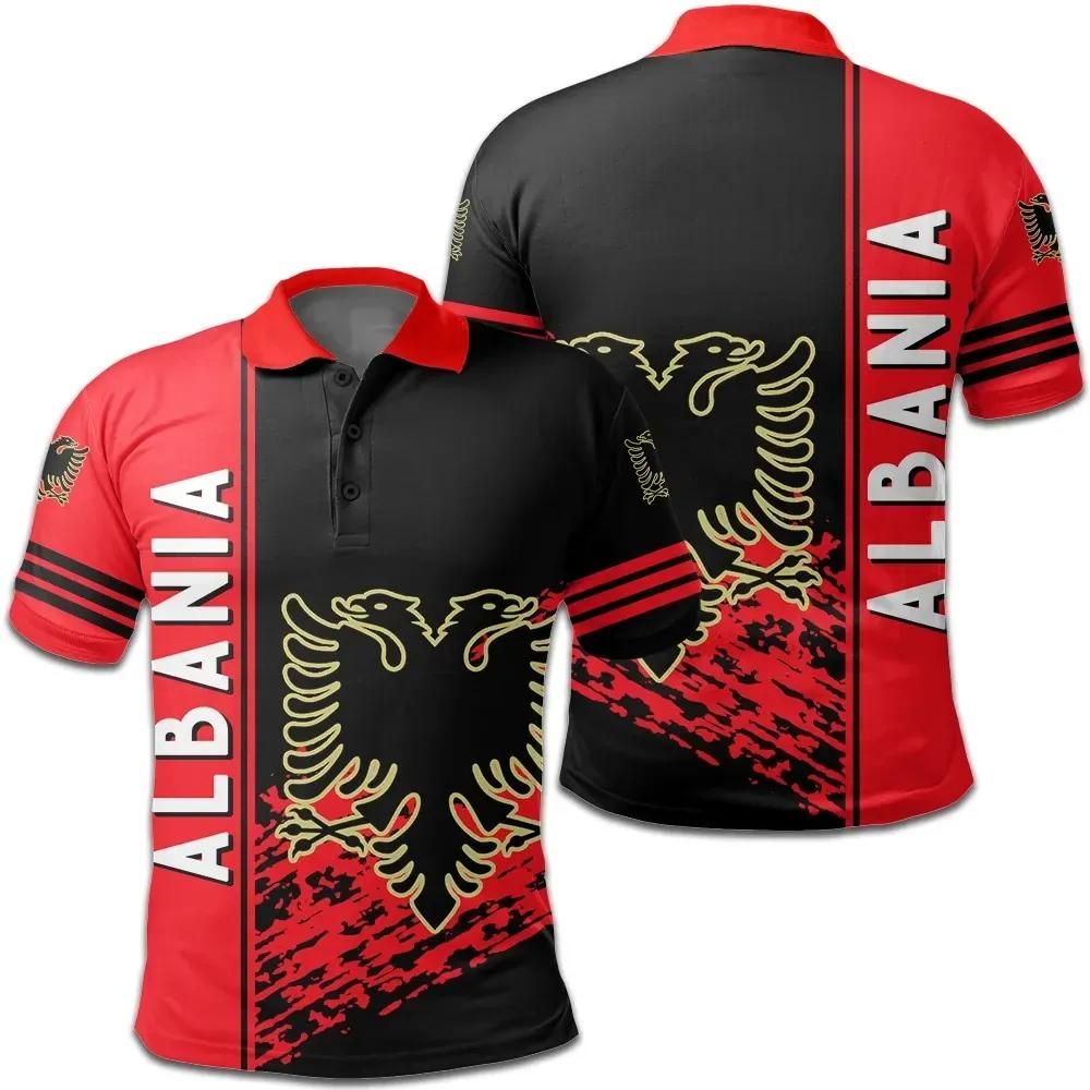 Albania Coat Of Arms Polo Shirt Quarter Style J7 Albania Coat Of Arms Polo Shirt Quarter Style J7